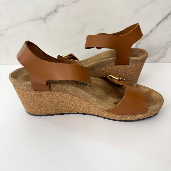 Birkenstock Papillo Womens Sibyl Strappy Sandal Size 7 Comfort Wedge Tan - Picture 5 of 10